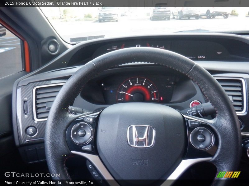 Orange Fire Pearl / Black 2015 Honda Civic Si Sedan