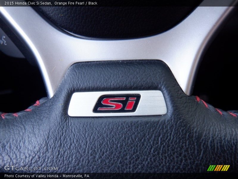 Orange Fire Pearl / Black 2015 Honda Civic Si Sedan