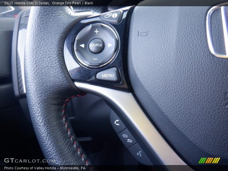 Orange Fire Pearl / Black 2015 Honda Civic Si Sedan