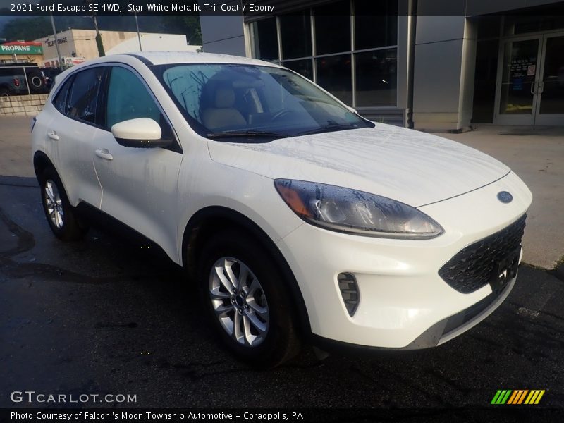 Star White Metallic Tri-Coat / Ebony 2021 Ford Escape SE 4WD