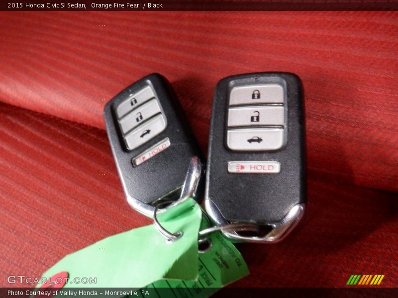 Orange Fire Pearl / Black 2015 Honda Civic Si Sedan