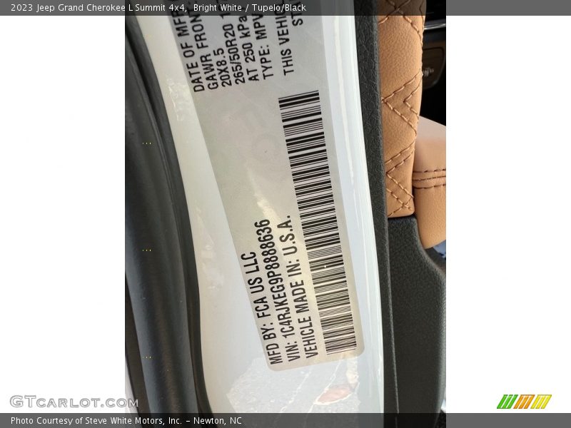 Bright White / Tupelo/Black 2023 Jeep Grand Cherokee L Summit 4x4