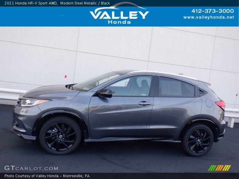 Modern Steel Metallic / Black 2021 Honda HR-V Sport AWD