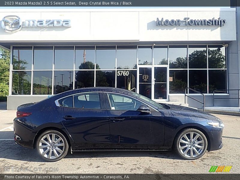 Deep Crystal Blue Mica / Black 2023 Mazda Mazda3 2.5 S Select Sedan
