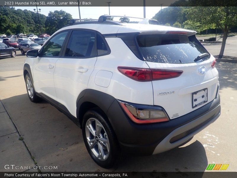 Lunar White / Black 2023 Hyundai Kona SEL AWD
