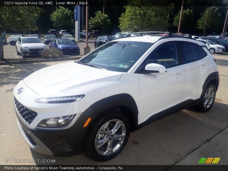 Lunar White / Black 2023 Hyundai Kona SEL AWD