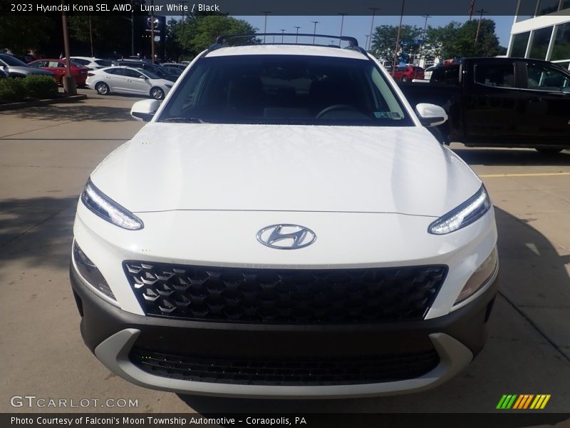 Lunar White / Black 2023 Hyundai Kona SEL AWD