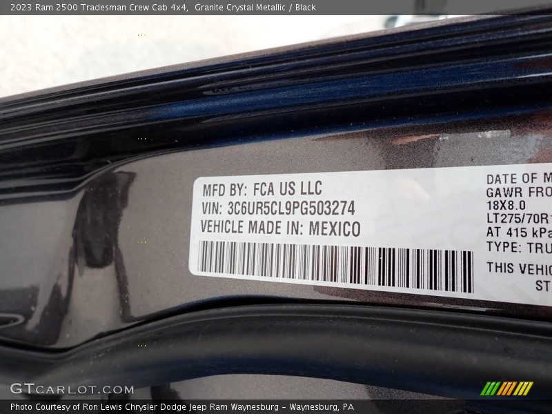 Granite Crystal Metallic / Black 2023 Ram 2500 Tradesman Crew Cab 4x4