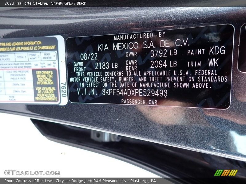 Gravity Gray / Black 2023 Kia Forte GT-Line