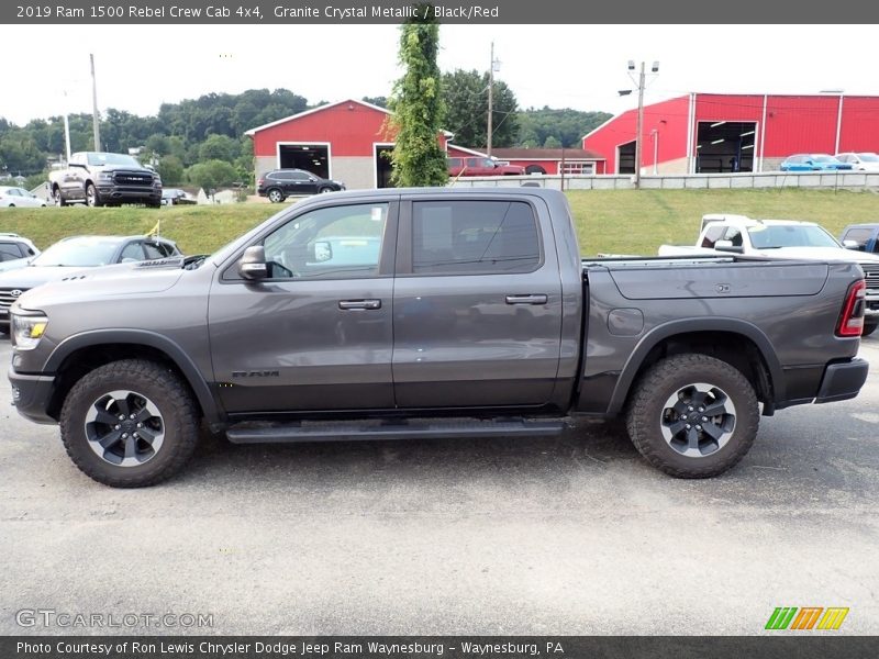 Granite Crystal Metallic / Black/Red 2019 Ram 1500 Rebel Crew Cab 4x4