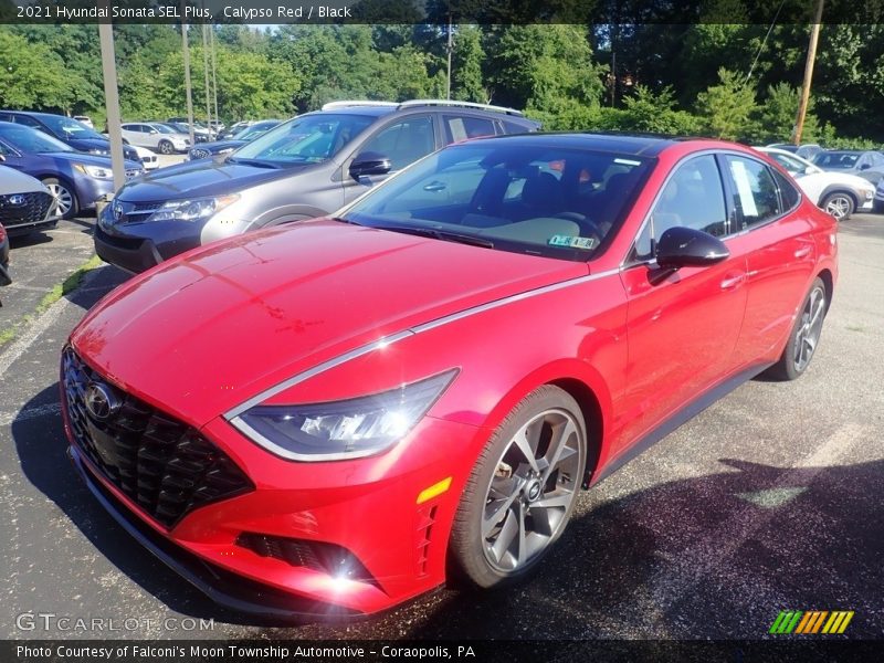 Calypso Red / Black 2021 Hyundai Sonata SEL Plus
