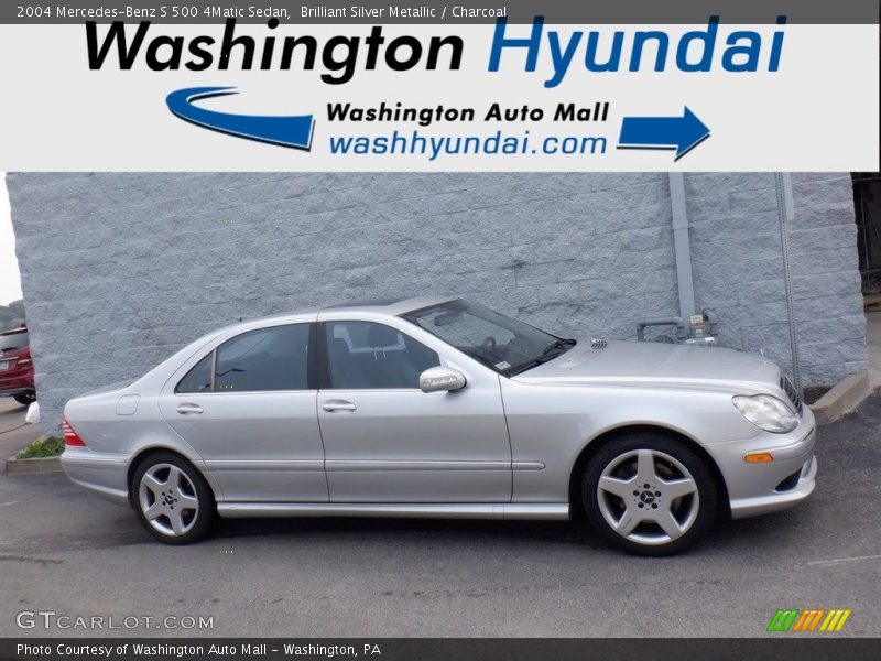 Brilliant Silver Metallic / Charcoal 2004 Mercedes-Benz S 500 4Matic Sedan