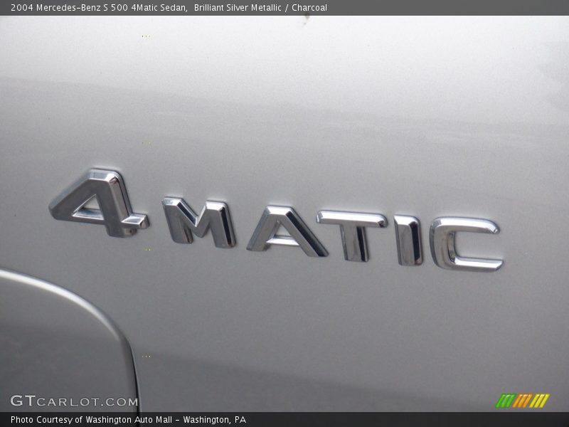 Brilliant Silver Metallic / Charcoal 2004 Mercedes-Benz S 500 4Matic Sedan