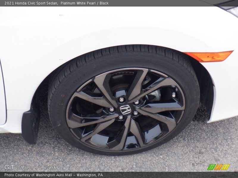 Platinum White Pearl / Black 2021 Honda Civic Sport Sedan