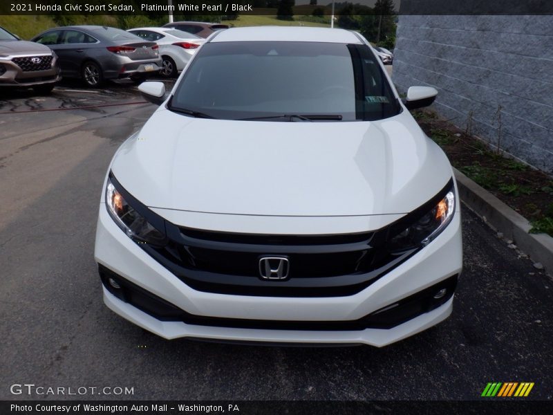 Platinum White Pearl / Black 2021 Honda Civic Sport Sedan