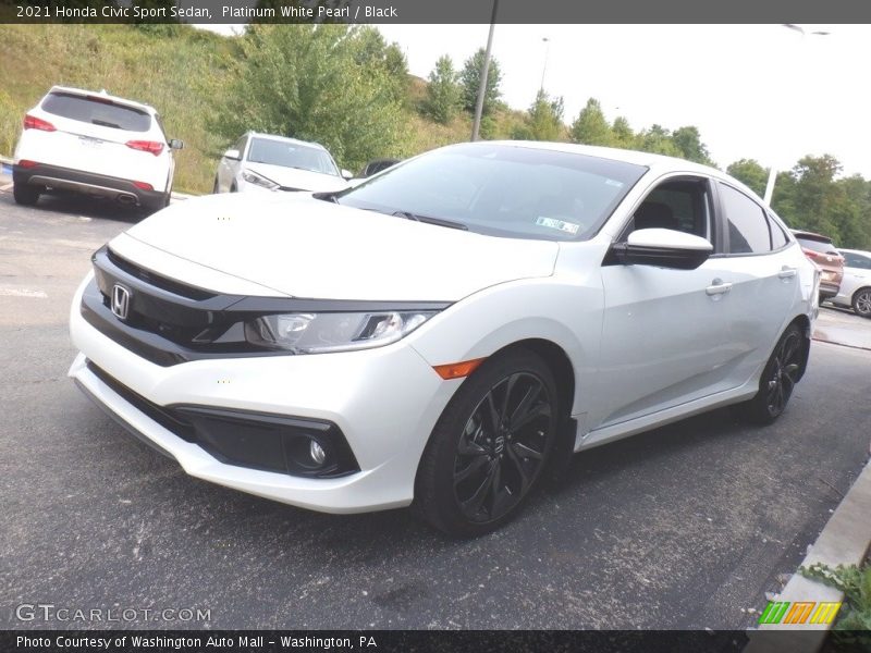Platinum White Pearl / Black 2021 Honda Civic Sport Sedan