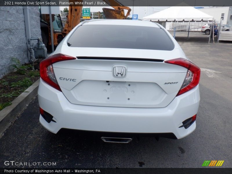 Platinum White Pearl / Black 2021 Honda Civic Sport Sedan