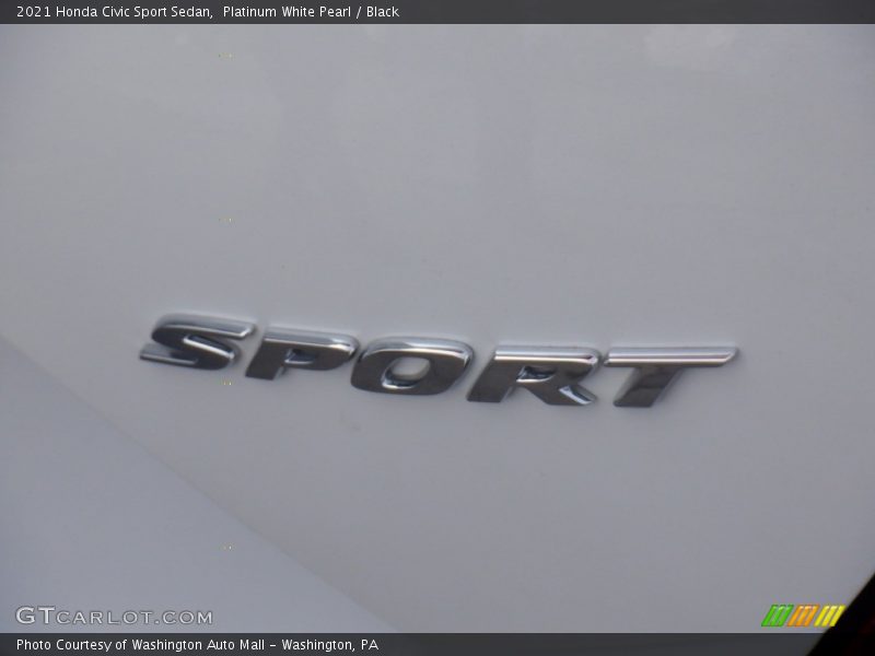 Platinum White Pearl / Black 2021 Honda Civic Sport Sedan