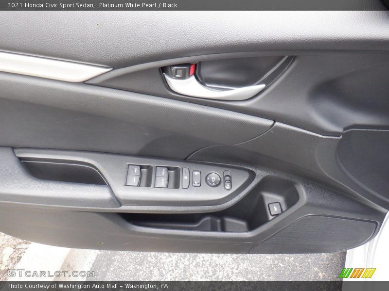 Platinum White Pearl / Black 2021 Honda Civic Sport Sedan