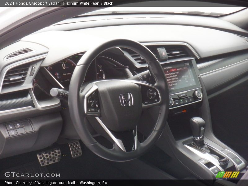 Platinum White Pearl / Black 2021 Honda Civic Sport Sedan