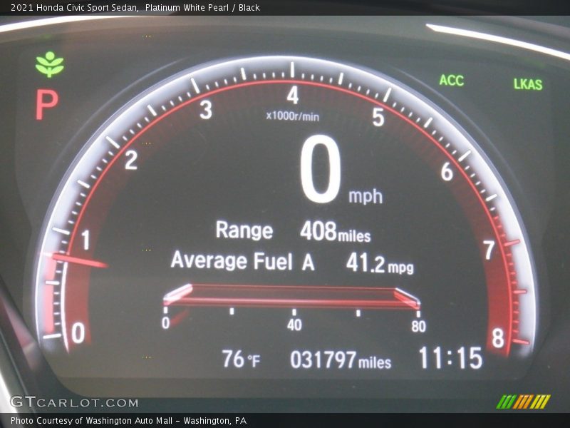 Platinum White Pearl / Black 2021 Honda Civic Sport Sedan