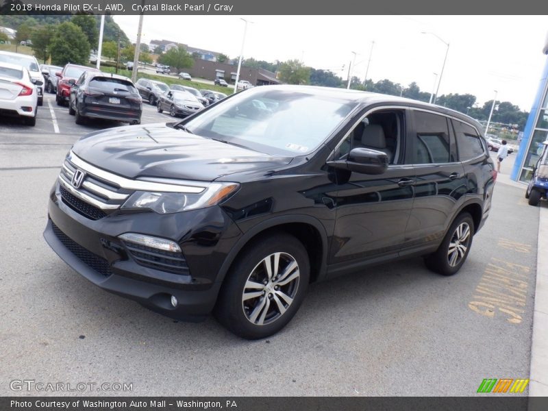 Crystal Black Pearl / Gray 2018 Honda Pilot EX-L AWD