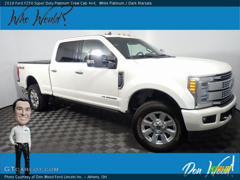 White Platinum / Dark Marsala 2019 Ford F250 Super Duty Platinum Crew Cab 4x4