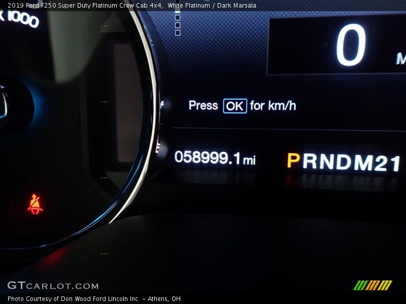 White Platinum / Dark Marsala 2019 Ford F250 Super Duty Platinum Crew Cab 4x4