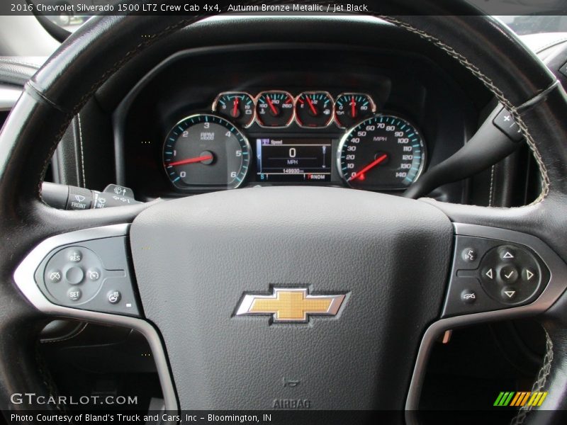 Autumn Bronze Metallic / Jet Black 2016 Chevrolet Silverado 1500 LTZ Crew Cab 4x4