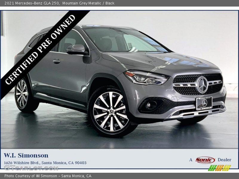 Mountain Grey Metallic / Black 2021 Mercedes-Benz GLA 250