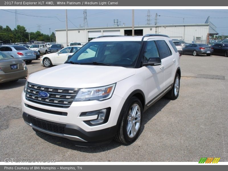 White Platinum / Medium Light Camel 2017 Ford Explorer XLT 4WD