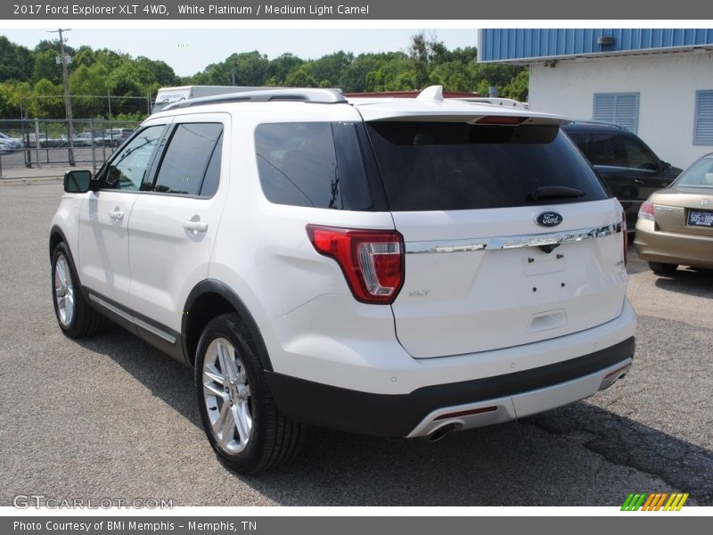 White Platinum / Medium Light Camel 2017 Ford Explorer XLT 4WD