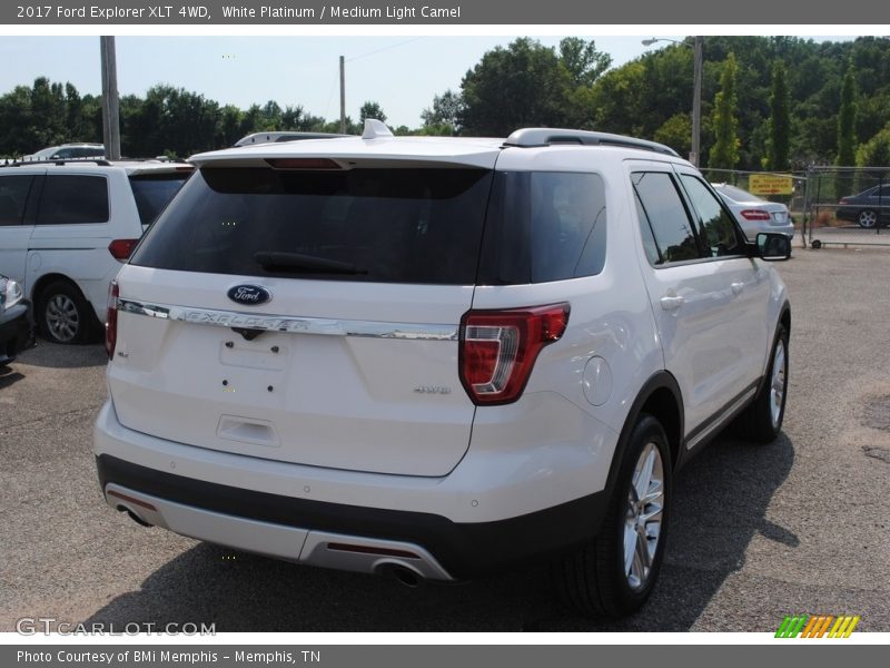 White Platinum / Medium Light Camel 2017 Ford Explorer XLT 4WD