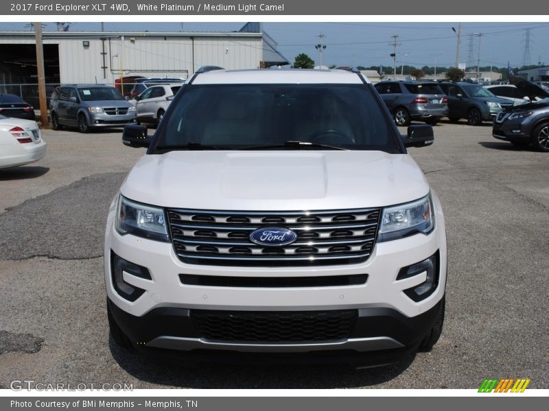 White Platinum / Medium Light Camel 2017 Ford Explorer XLT 4WD