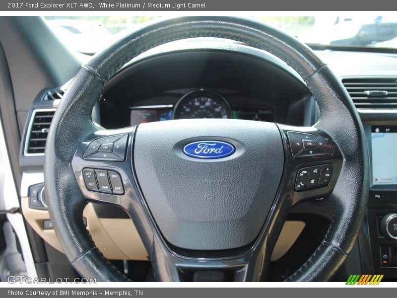 White Platinum / Medium Light Camel 2017 Ford Explorer XLT 4WD