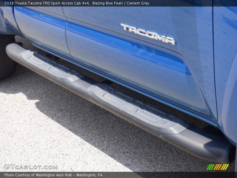 Blazing Blue Pearl / Cement Gray 2018 Toyota Tacoma TRD Sport Access Cab 4x4
