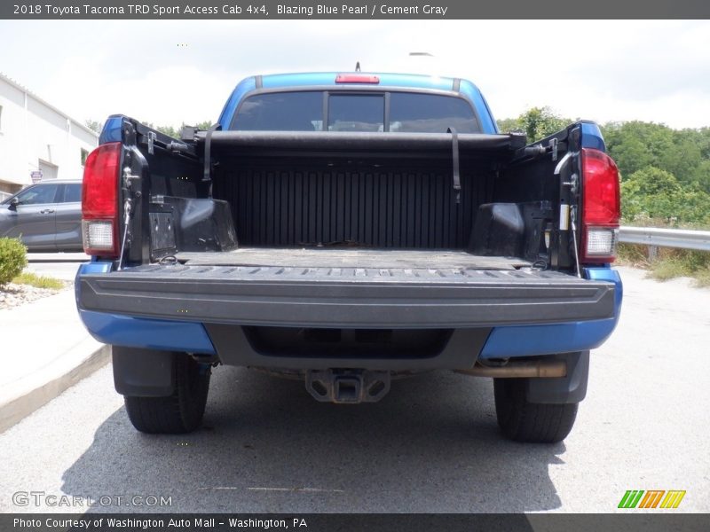 Blazing Blue Pearl / Cement Gray 2018 Toyota Tacoma TRD Sport Access Cab 4x4