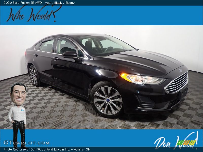 Agate Black / Ebony 2020 Ford Fusion SE AWD