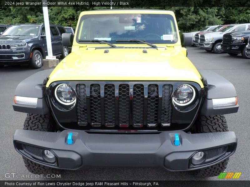 High Velocity / Black 2024 Jeep Wrangler 4-Door Willys 4xe Hybrid