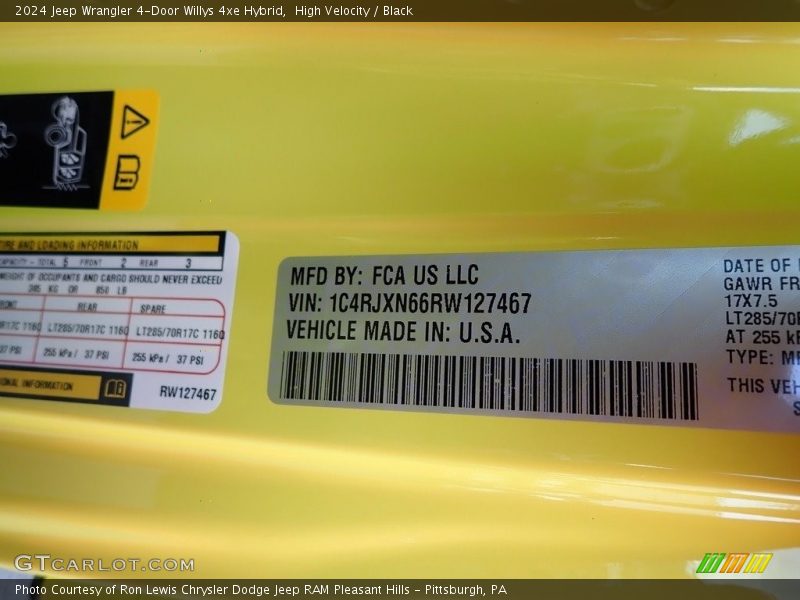 High Velocity / Black 2024 Jeep Wrangler 4-Door Willys 4xe Hybrid