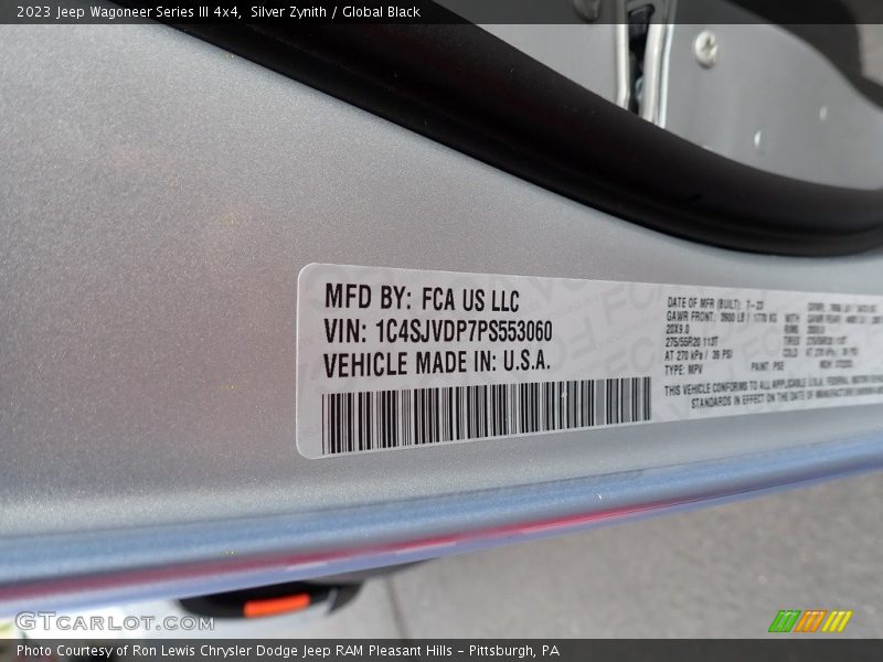 Silver Zynith / Global Black 2023 Jeep Wagoneer Series III 4x4