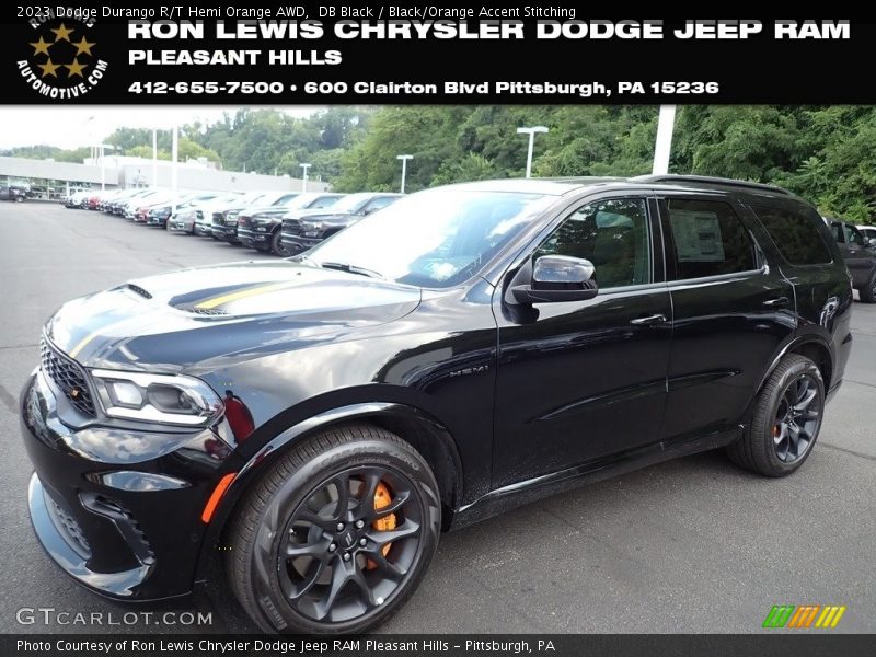 DB Black / Black/Orange Accent Stitching 2023 Dodge Durango R/T Hemi Orange AWD