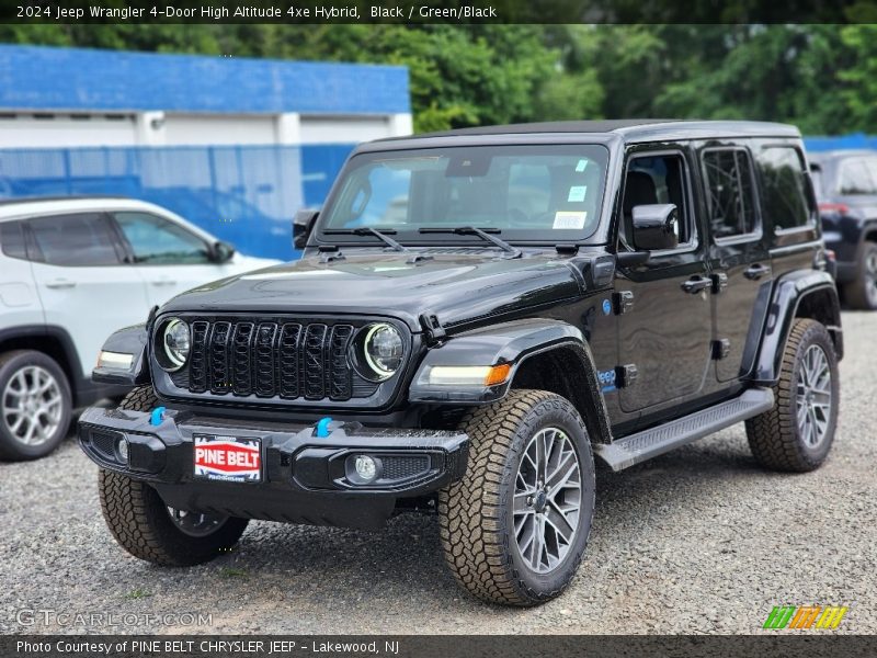 Black / Green/Black 2024 Jeep Wrangler 4-Door High Altitude 4xe Hybrid