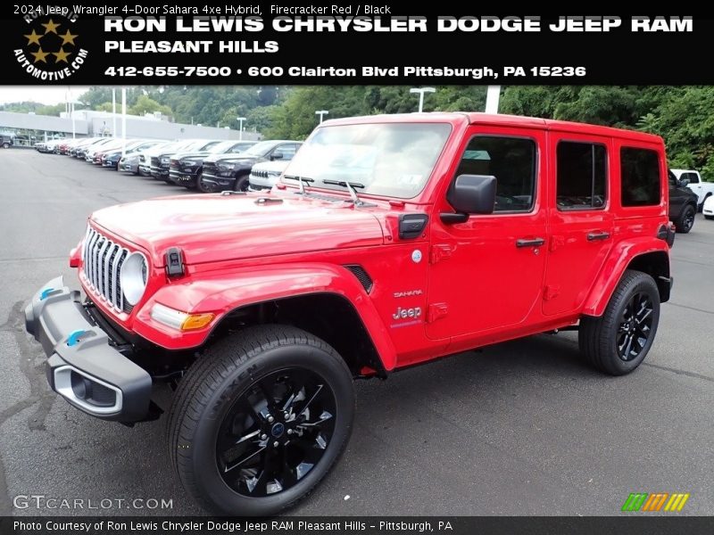 Firecracker Red / Black 2024 Jeep Wrangler 4-Door Sahara 4xe Hybrid