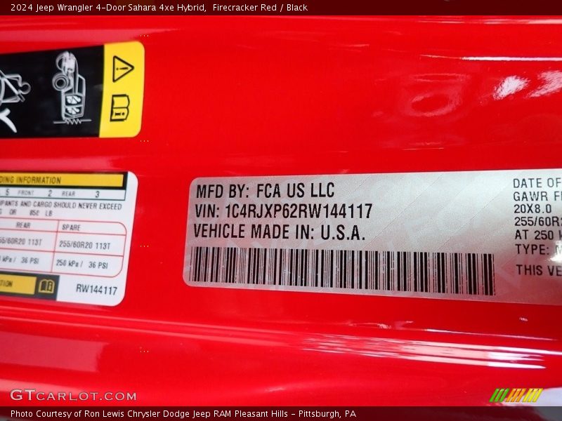 Firecracker Red / Black 2024 Jeep Wrangler 4-Door Sahara 4xe Hybrid