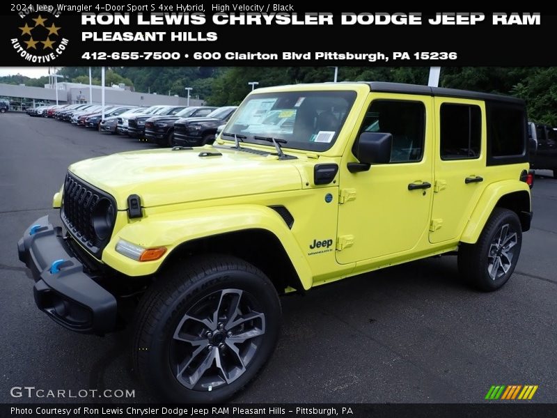High Velocity / Black 2024 Jeep Wrangler 4-Door Sport S 4xe Hybrid