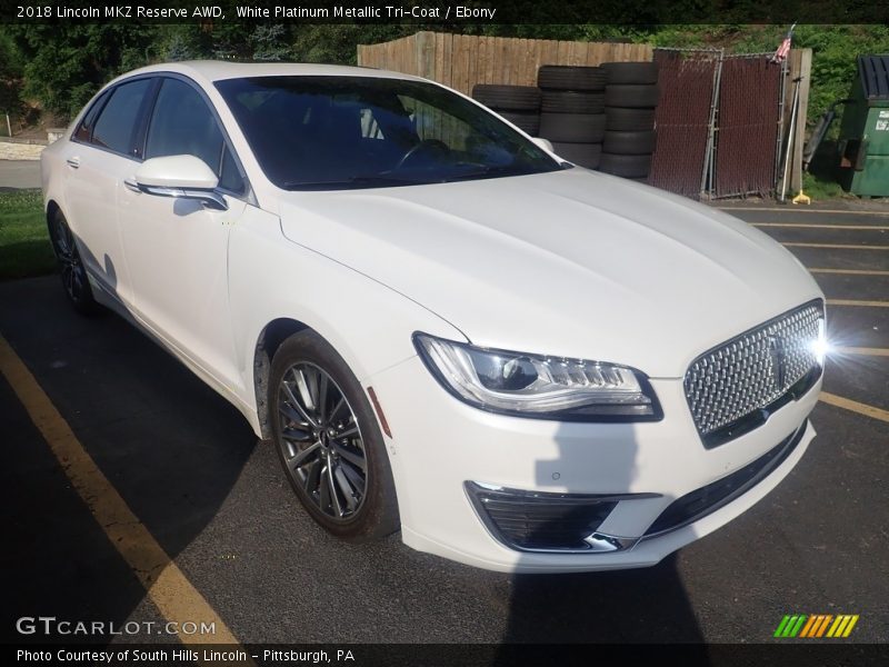 White Platinum Metallic Tri-Coat / Ebony 2018 Lincoln MKZ Reserve AWD