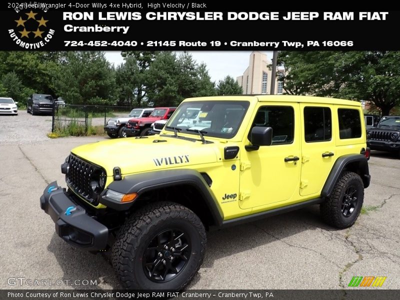 High Velocity / Black 2024 Jeep Wrangler 4-Door Willys 4xe Hybrid
