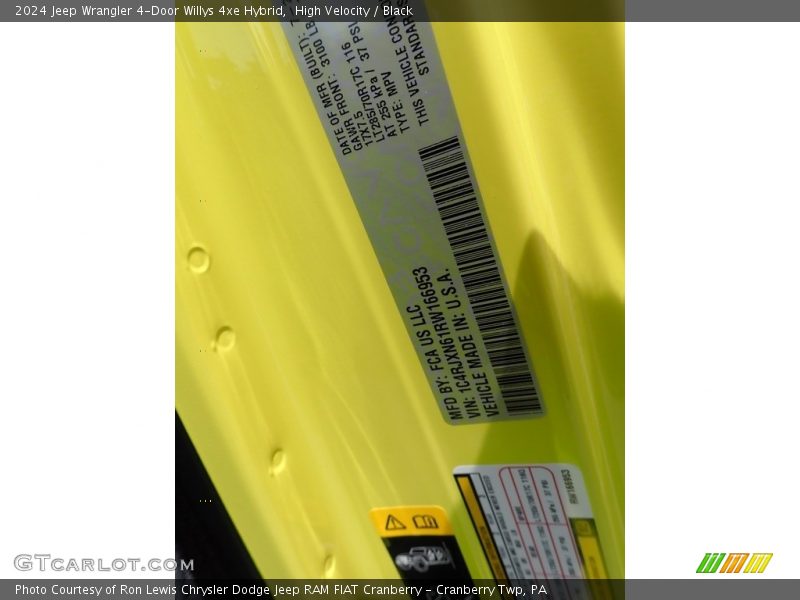 High Velocity / Black 2024 Jeep Wrangler 4-Door Willys 4xe Hybrid