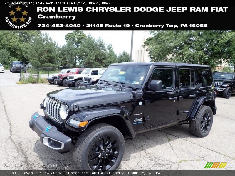 Black / Black 2024 Jeep Wrangler 4-Door Sahara 4xe Hybrid